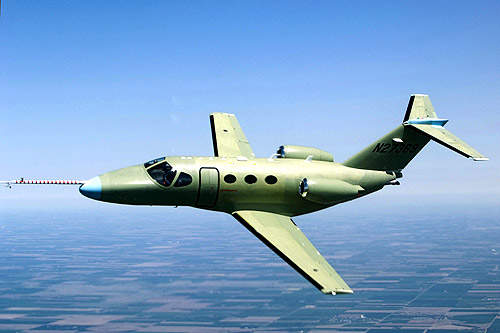 The first flight of the Cessna Citation Mustang took place in April 2005 and first retail deliveries were in April 2007.