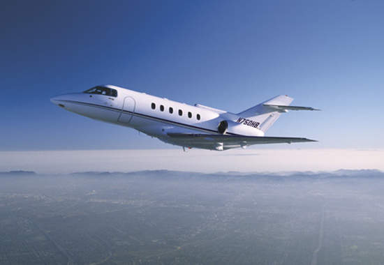 The Hawker Beechcraft Hawker 750 offers the speed and take-off performance advantages of the longer range Hawker 800XP aircraft, but the ventral fuel tank has been replaced with an external baggage compartment providing 32ft&#179; of additional baggage capacity.