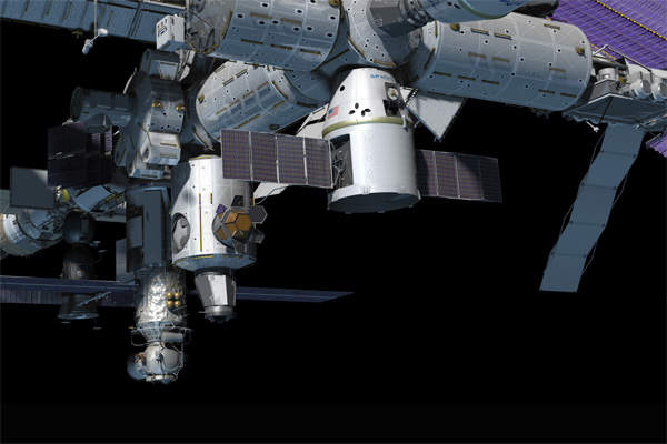 The spacecraft has a bell-shaped ballistic capsule, a nose cone cap and a trunk. Image courtesy of SpaceX.
