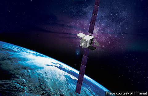 Artist's rendition of Inmarsat-5's launch into orbit in 2013.