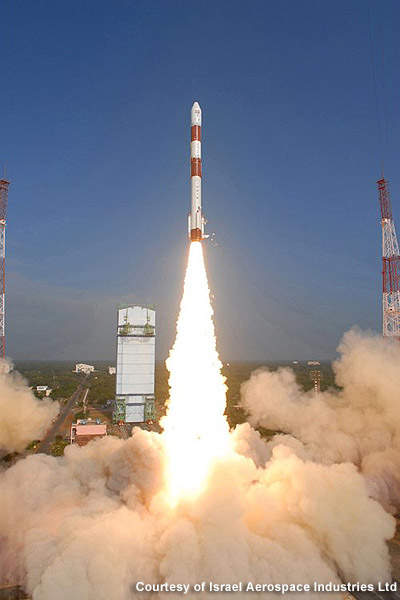 IAI's TecSAR satellite being launched from PSLV Sriharikota.