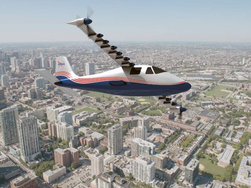 The X-57 Maxwell is a manned X-plane under development by Nasa. Credit: Nasa Langley / Advanced Concepts Lab.