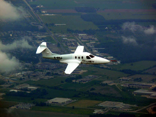 First flight of the D-Jet took place in April 2006 from London International Airport, Ontario.