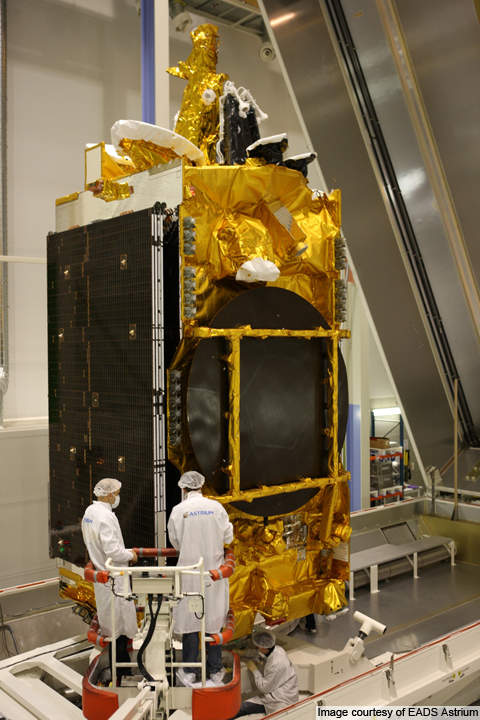 Yahsat 1A packing for shipment to Kourou launch site, Toulouse in February 2011.