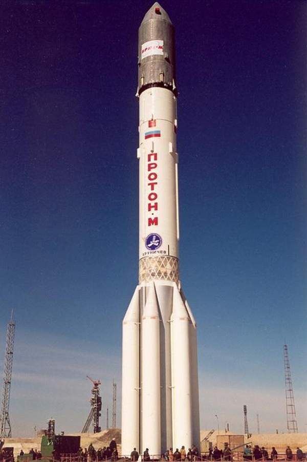 The satellite was placed into orbit on the Proton Breeze M rocket designated flight Proton-MILV. Image courtesy of Khrunichev State Research and Production Space Center.