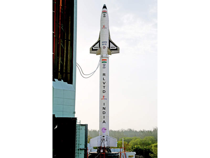 The RLV-TD prototype has a launch mass of 1.75t. Credit: ISRO.