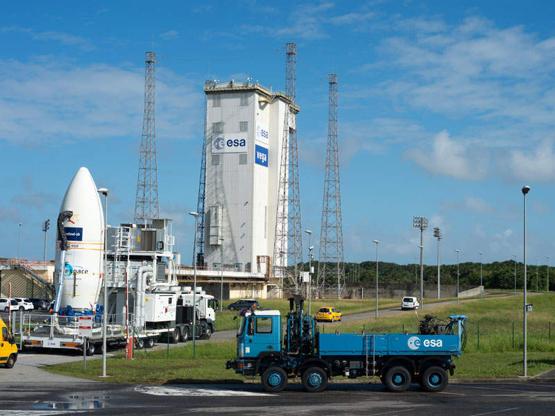 The satellite was launched on board a Vega rocket, designated flight VV09. Credit: ESA / Manuel Pedoussaut.