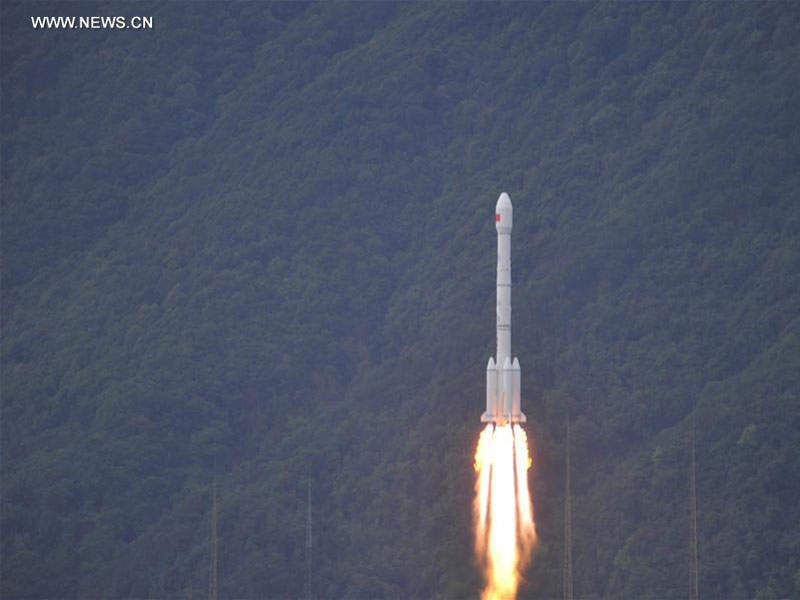 Shijian-13 telecommunication satellite was launched in April 2017. Credit: Xinhua/Ye Lefeng.