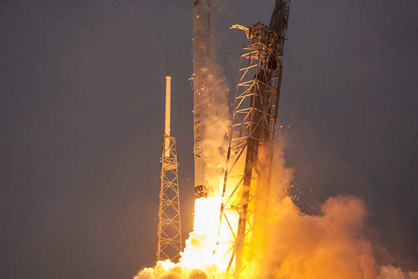 TurkmenAlem52E was lifted-off by a SpaceX Falcon 9 launch vehicle. Credit: Space Exploration Technologies Corporation.