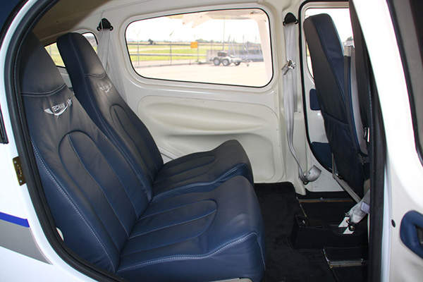 The cabin of the P2010 aircraft has seating for a pilot and three passengers. Image courtesy of Costruzioni Aeronautiche TECNAM S.r.l.