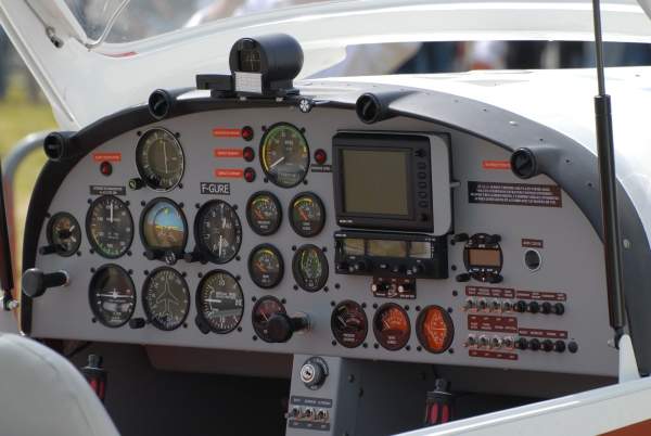 The avionics suite integrated in the Aero AT-3 includes a Garmin G500 dual screen electronic flight display, GNS 430W navigation or communication equipment, GMA 340 audio panel, GTX 328 Mode S Transponder and Electronic Engine Monitoring MVP-50. Image courtesy of Guillaume Paumier.