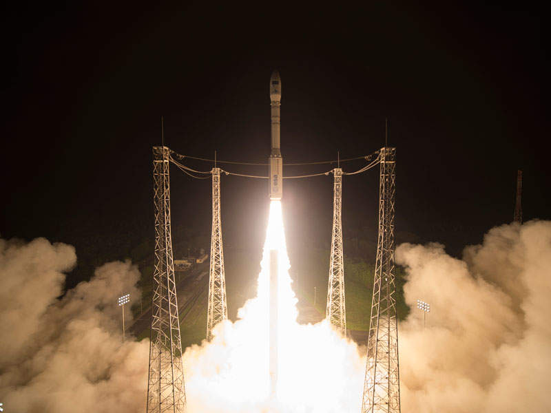 Sentinel-2B was launched from the Vega Launch Complex (SLV) located in Kourou, French Guiana. Credit: ESA / Stephane Corvaja.
