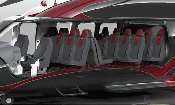 The 525 Relentless can accommodate up to 16 passengers. Credit: Bell Helicopter Textron.