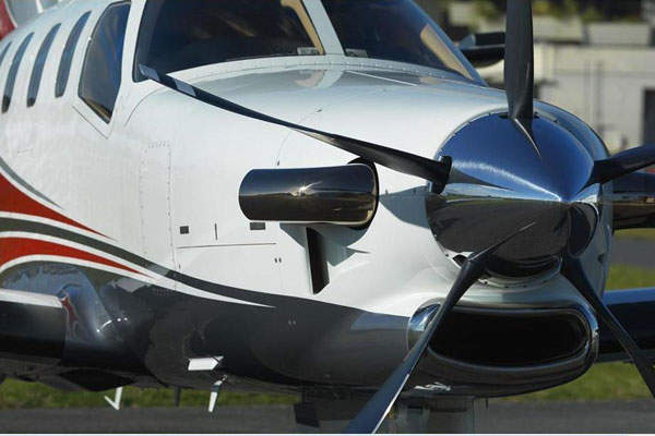 The TBM 900 business jet includes a new five-blade propeller. Image courtesy of DAHER-SOCATA.