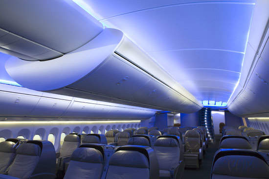The 747-8 intercontinental passenger aircraft accommodates 467 passengers in a typical three-class configuration.