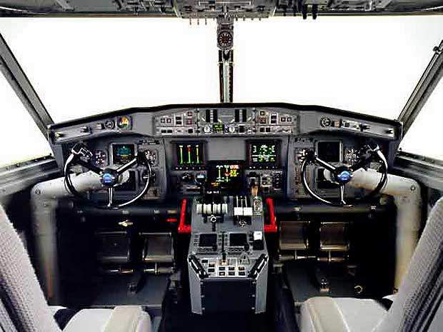 The cockpit of the 415.