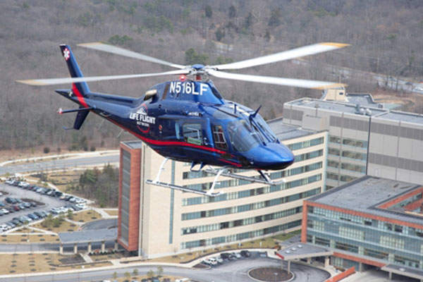 The helicopter accommodates seven passengers and one pilot.