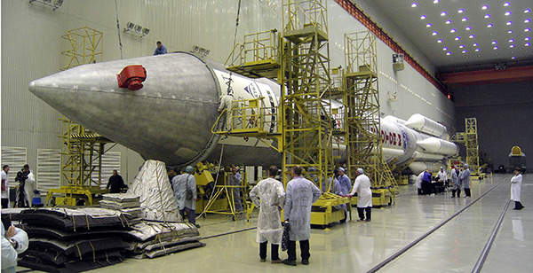 Telkom-3 was launched on the Proton Breeze M rocket. Image courtesy of Alexpgp.