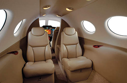 The Citation Mustang cabin can seat four passengers in club configuration.