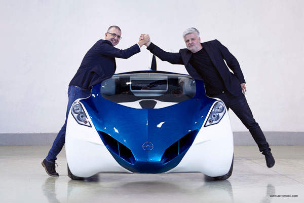 Klein and Juraj Vaculik co-designed the prototype. Credit: AeroMobil.