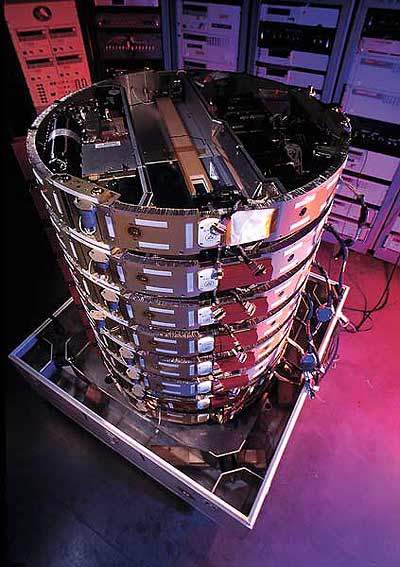 A stack of Orbcomm satellites.