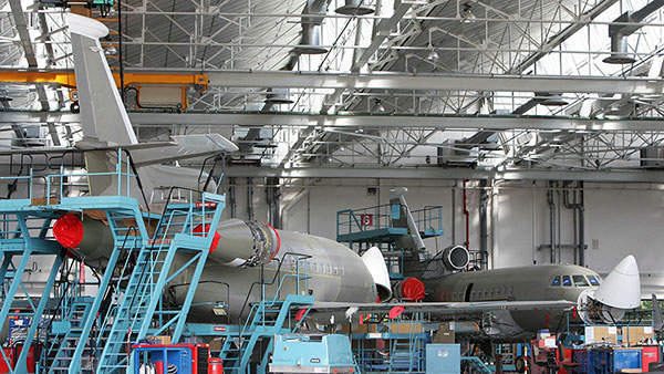The Falcon 900LX aircraft's final assembly hall is located at Bordeaux-Merignac, France.