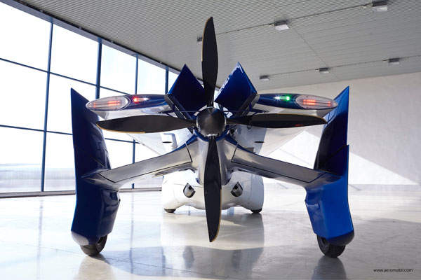 The rear view of the flying car. Credit: AeroMobil.