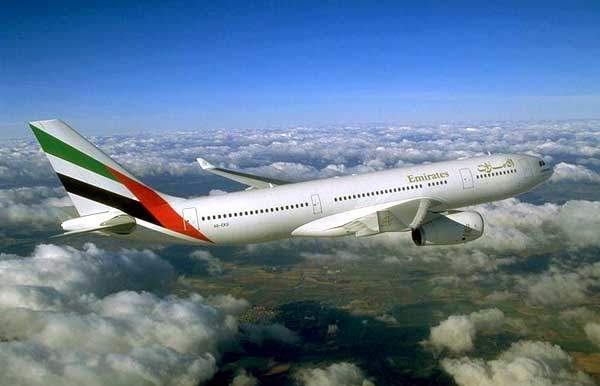 The wide fuselage of the A330 provides a roomy cabin width of 5.28m. Shown here is an Emirates A330-200.