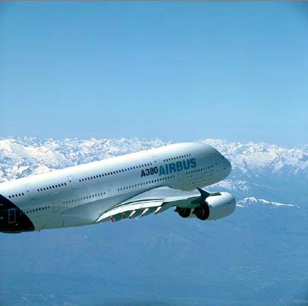 The A380 has a range of 15,000km with the maximum number of passengers and a maximum speed of 0.89 Mach.