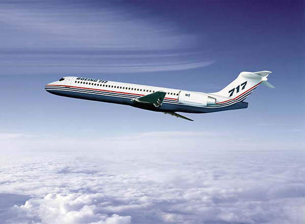 The 717-200 has a range of 2,648km and maximum speed of 811km/h.
