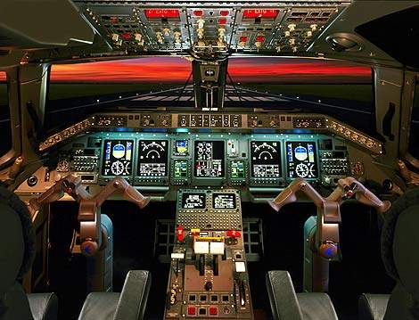 The flight deck is fitted with a Honeywell Primus 1000 digital avionics suite.