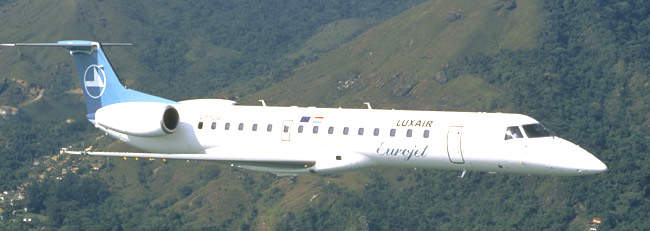 ERJ-145 in operation with Luxair of Luxembourg.