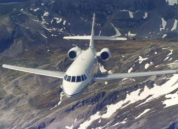 The Dassault Falcon 2000 widebody business twinjet.