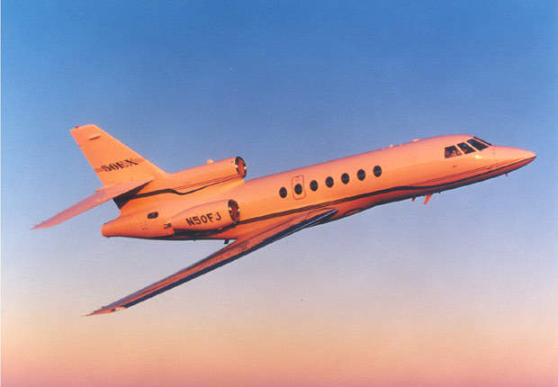 The 50EX is powered by three Honeywell TFE731-40 turbofan engines, each providing a thrust of 16.46kN.