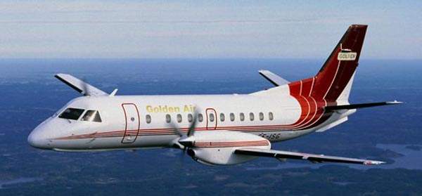 Saab 340 in service with Golden Air of Sweden.