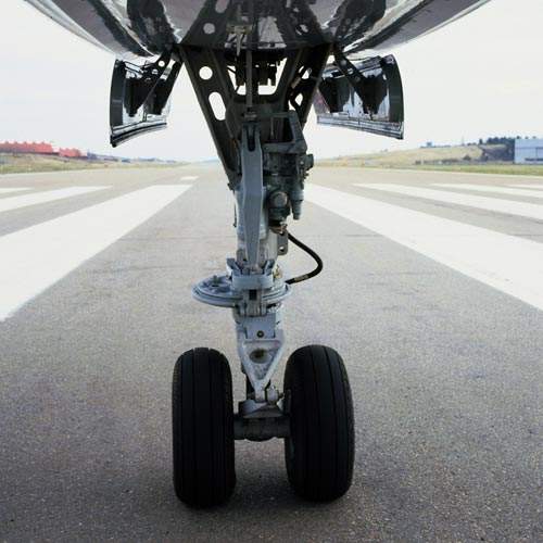 The aircraft has hydraulically-operated tricycle landing gear.