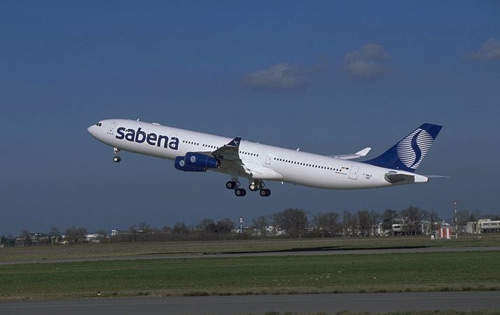 Sabena A340-300 taking off.