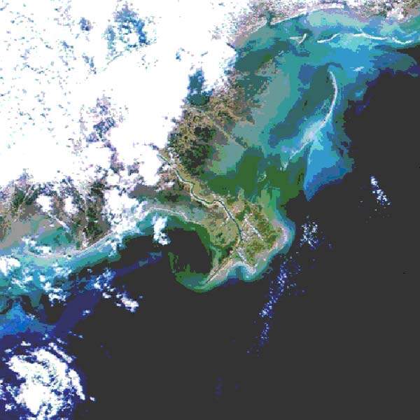 View of Mississippi River from Aqua satellite.