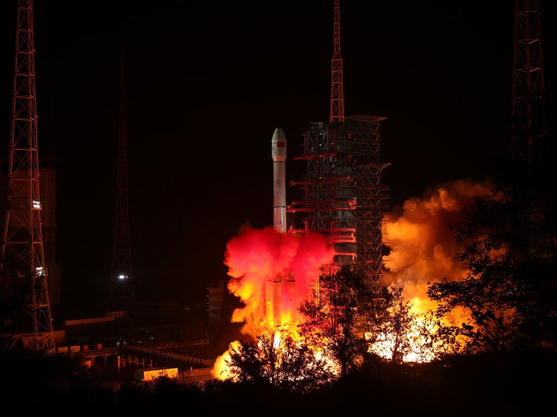Chang’e 4 was launched aboard a Long March 3B rocket. Image courtesy of China National Space Administration.
