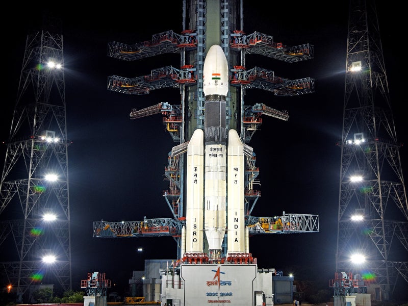 Chandrayaan-2 was launched using the GSLV Mk-III launch vehicle. Image courtesy of ISRO.