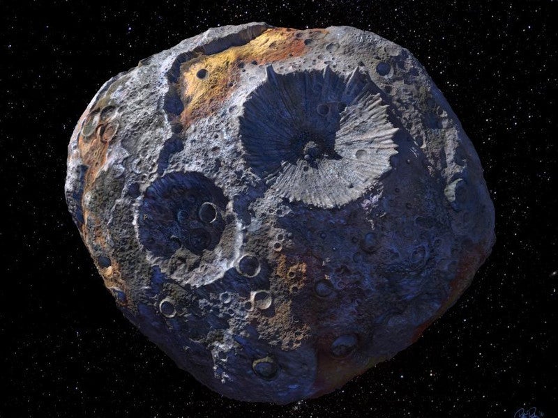 The mission will explore 16 Psyche metal asteroid. Credit: Peter Rubin / ASU.