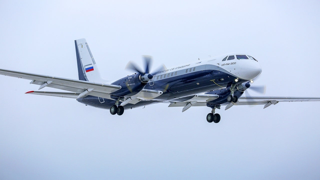 The IL-114-300 is an upgraded version of the IL-114 turboprop aircraft. Credit: United Aircraft Corporation.